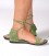 SUEDE LEATHER FRINGES SANDALS GREEN